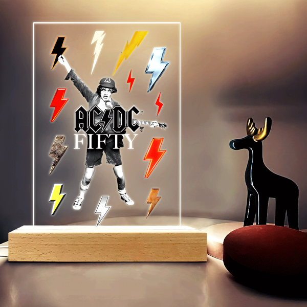 Rock Music Led Light with Wooden Base (7 Colors) - TANTN 4602