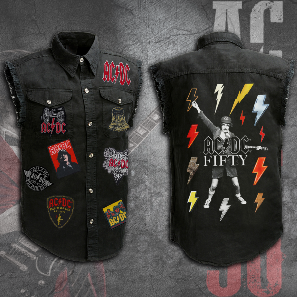 Rock Music 3D Lightweight Sleeveless Denim Shirt - TANTN 4677