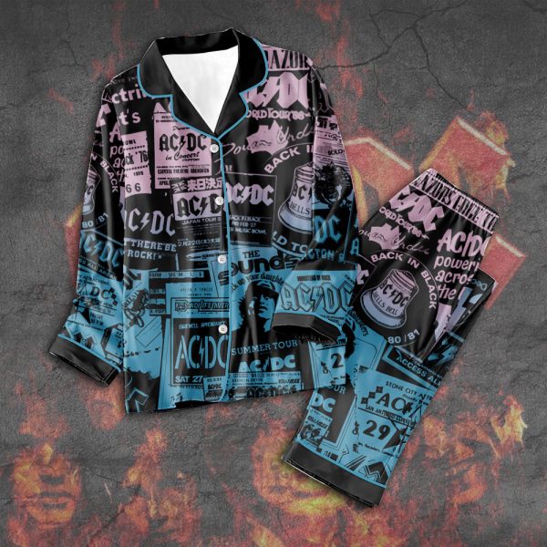 Rock Music Button Down Pajamas Set – TANTN 4596