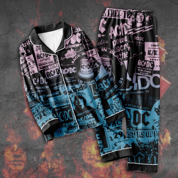 Rock Music Button Down Pajamas Set – TANTN 4596