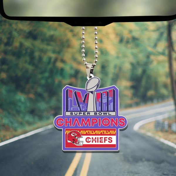 Kansas City Chiefs Custom Shape 2-sided Acrylic Car Ornament - TANTN 4453