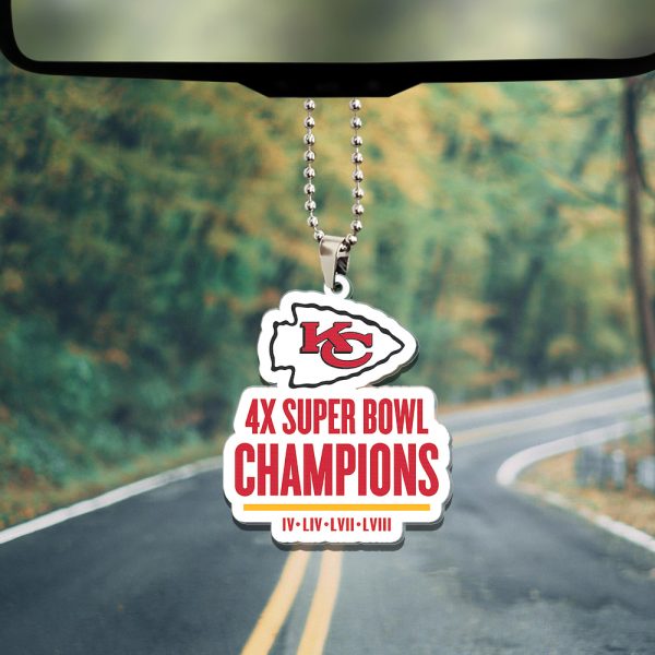 Kansas City Chiefs Custom Shape 2-sided Acrylic Car Ornament - TANTN 4454