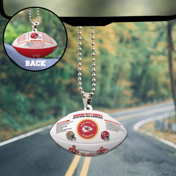 Kansas City Chiefs Custom Shape 2-sided Acrylic Car Ornament - TANTN 4488