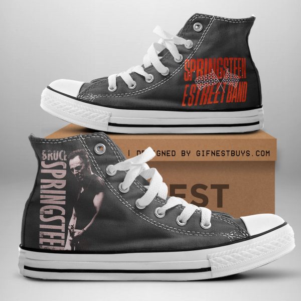 Bruce Springsteen High Top Canvas Shoes - NGHIAVT 1441