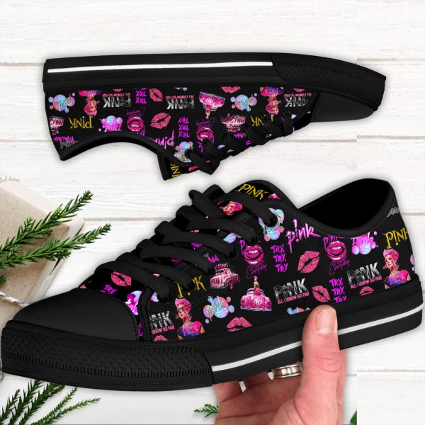 P!nk Low Top Canvas Shoes - VANDH 2442