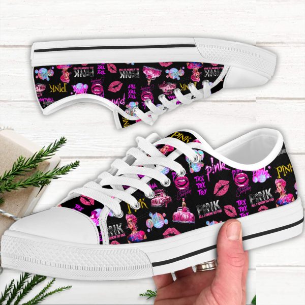 P!nk Low Top Canvas Shoes - VANDH 2442