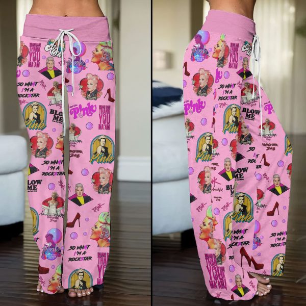 P!nk High-Waisted Straight-Leg Trousers - VANDH 2446