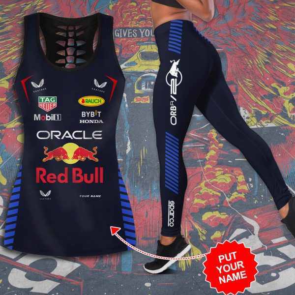 Personalized Red Bull Racing F1 Hollow Tank Top Leggings - TANTN 4716