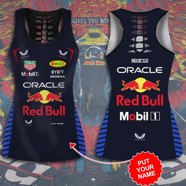 Personalized Red Bull Racing F1 Hollow Tank Top Leggings - TANTN 4716