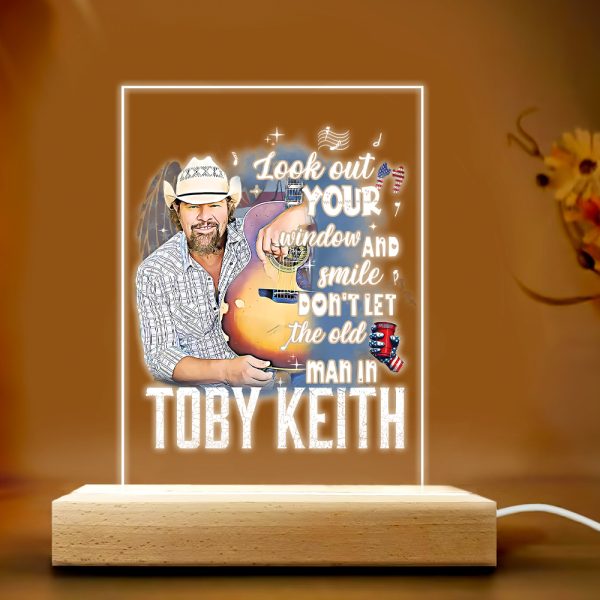 Toby Keith Led Light with Wooden Base (7 Colors) - TANTN 4690