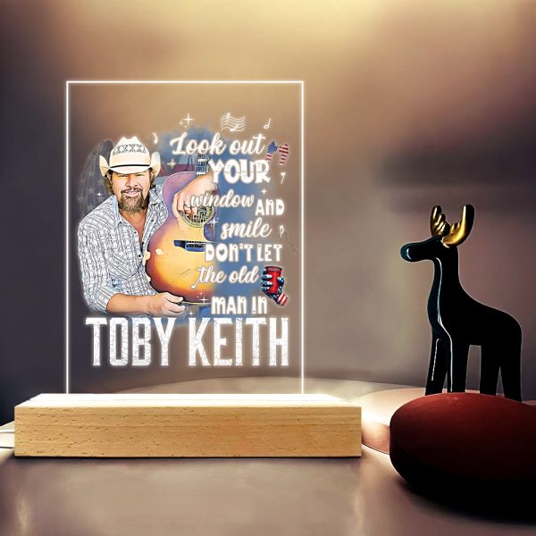 Toby Keith Led Light with Wooden Base (7 Colors) - TANTN 4690