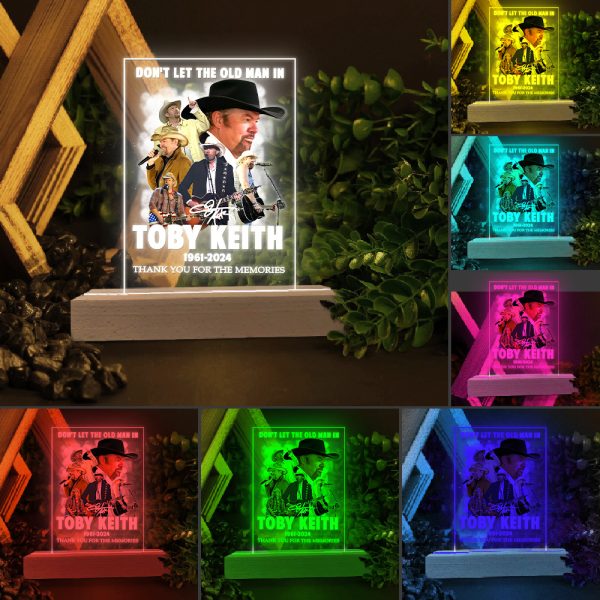 Toby Keith Led Light with Wooden Base (7 Colors) - TANTN 4691