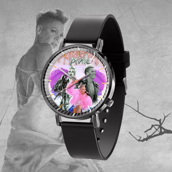 P!nk Black Leather Watch - MAITM 6172