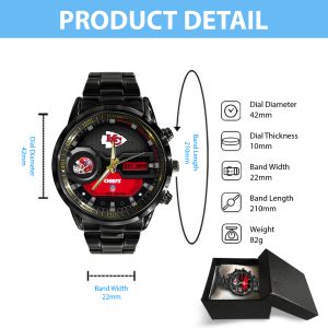 Kansas City Chiefs Black Stainless Steel Watch - MAITM 6230