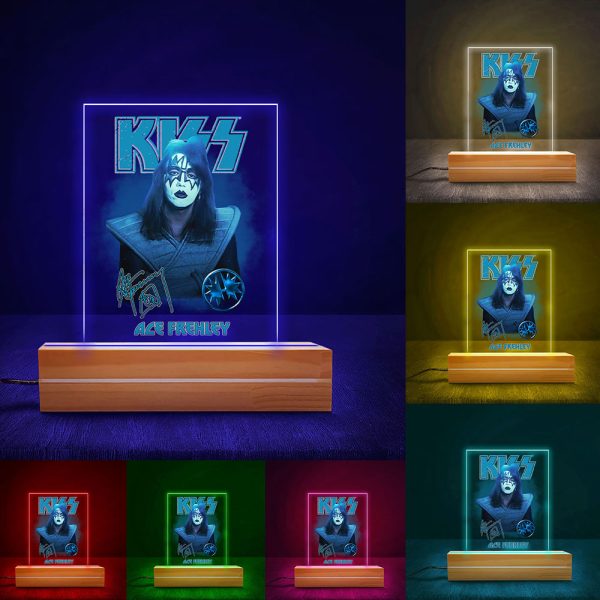 Kiss Band Led Light with Wooden Base (7 Colors) - MAITM 6207