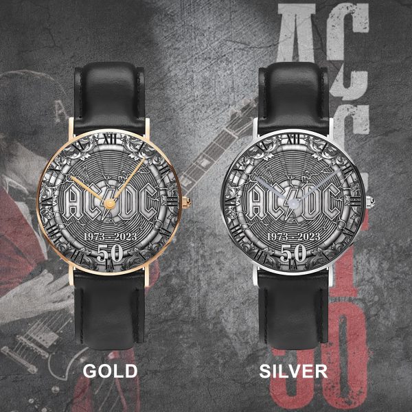 Rock Music Black Stitched Leather Watch - TANTN 5056