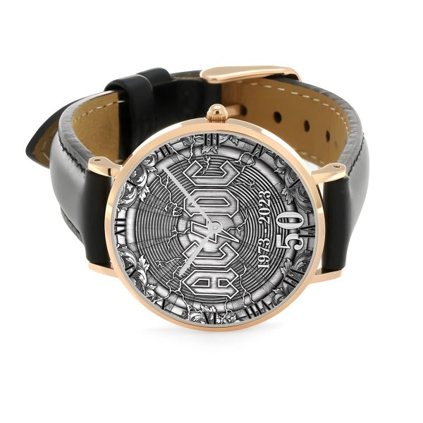 Rock Music Black Stitched Leather Watch - TANTN 5056