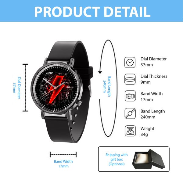Rock Music Black Leather Watch - TANTN 4761