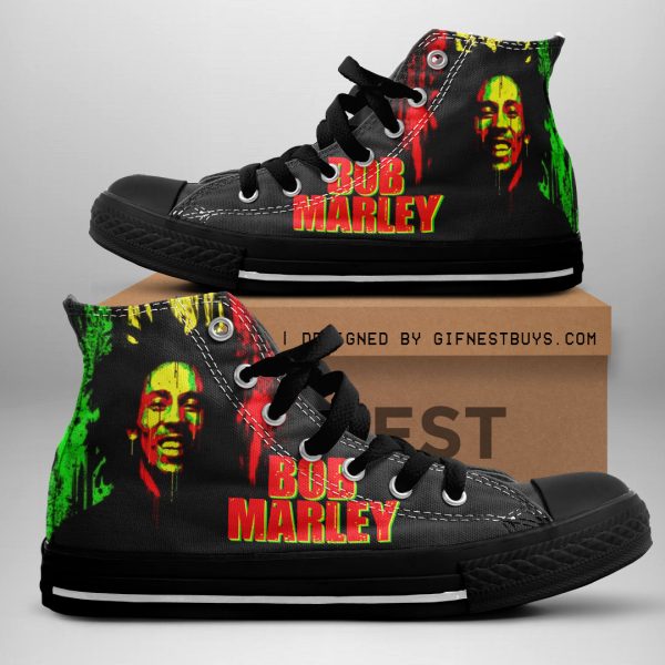 Bob Marley High Top Canvas Shoes - ANHNV 3866