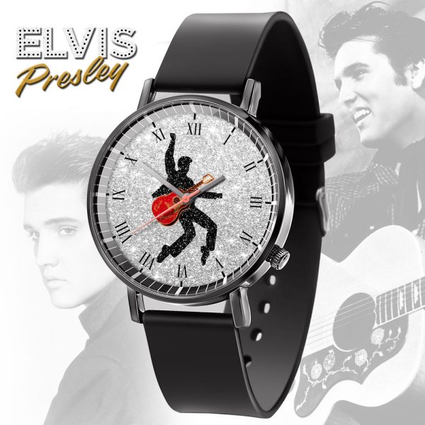 Elvis Presley Black Leather Watch - ANHNV 3881