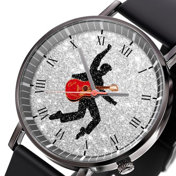 Elvis Presley Black Leather Watch - ANHNV 3881