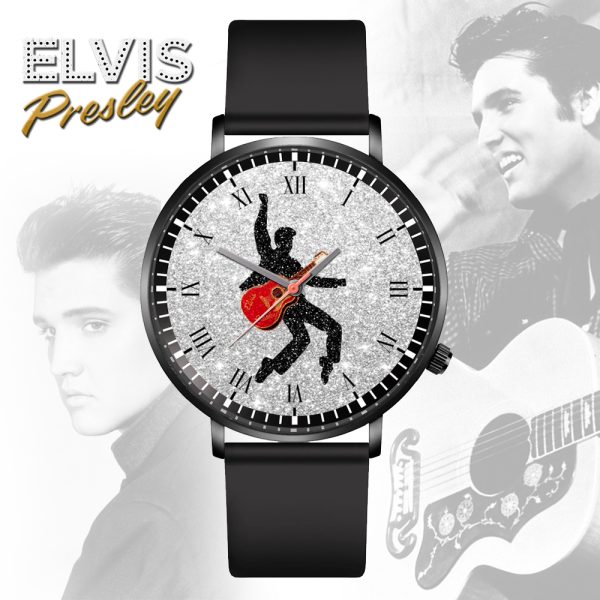 Elvis Presley Black Leather Watch - ANHNV 3881
