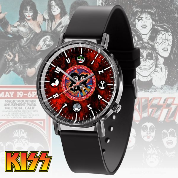 Kiss Band Black Leather Watch - ANHNV 3883