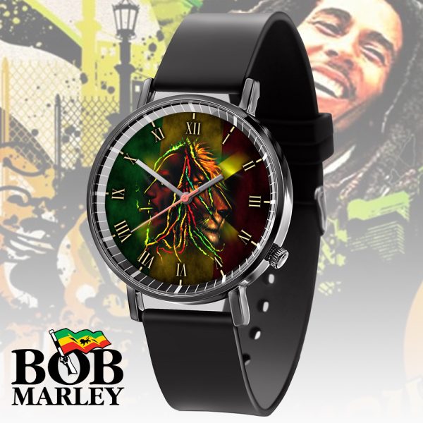 Bob Marley Black Leather Watch - ANHNV 3885