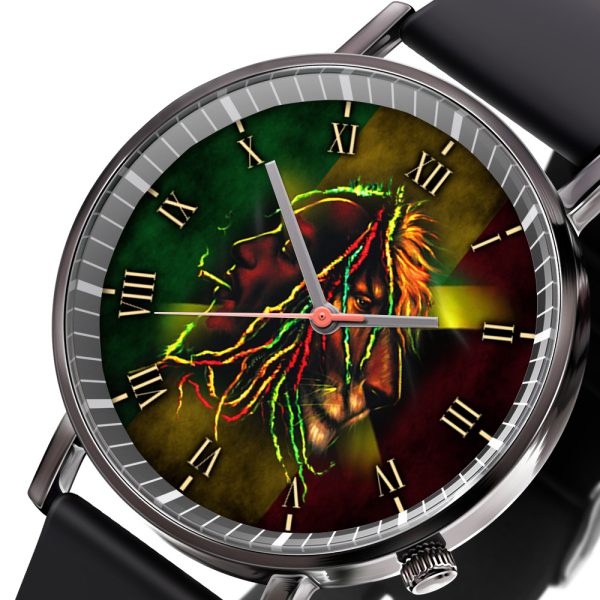 Bob Marley Black Leather Watch - ANHNV 3885