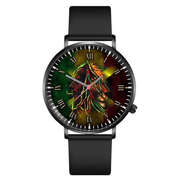Bob Marley Black Leather Watch - ANHNV 3885
