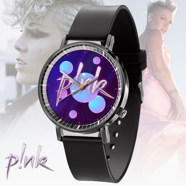 P!nk Black Leather Watch - ANHNV 3900