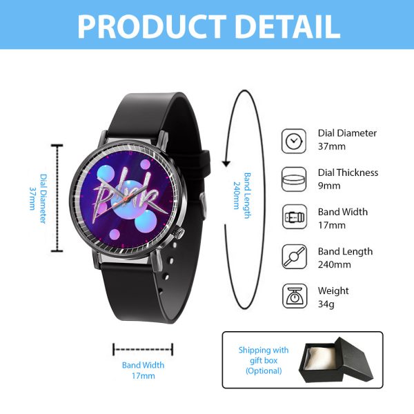 P!nk Black Leather Watch - ANHNV 3900