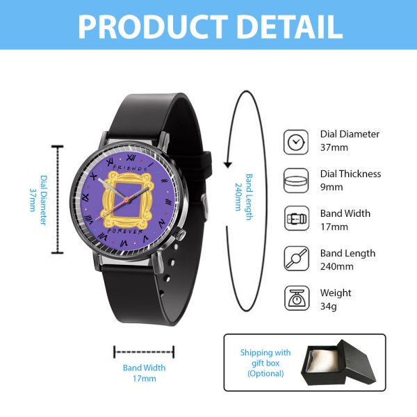 Friends Black Leather Watch - ANHNV 3901
