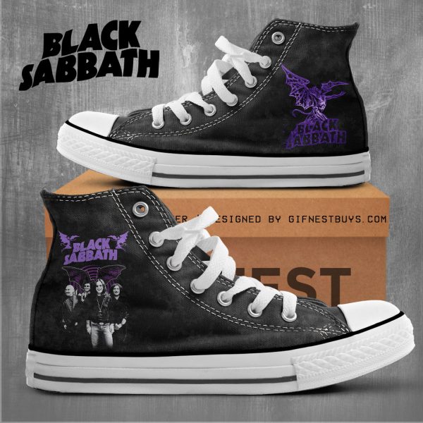 Black Sabbath High Top Canvas Shoes - NGHIAVT 1546