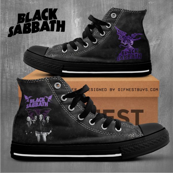 Black Sabbath High Top Canvas Shoes - NGHIAVT 1546