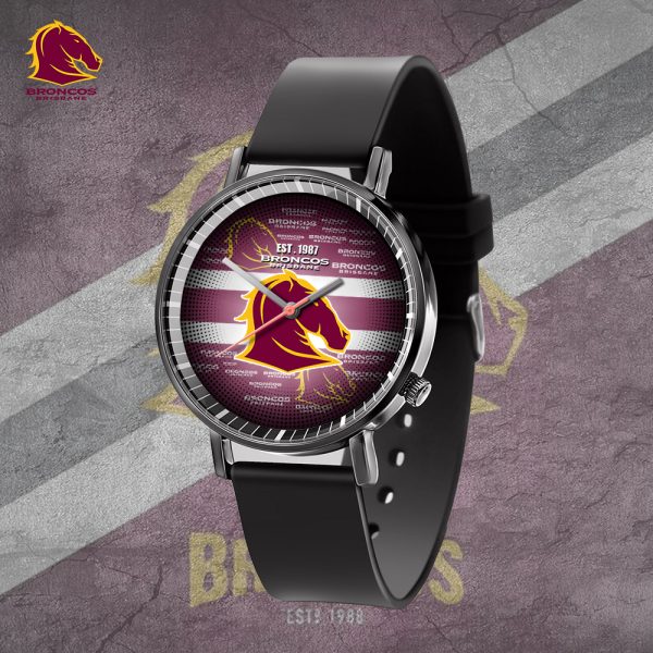 Brisbane Broncos Black Leather Watch - TANTN 4764
