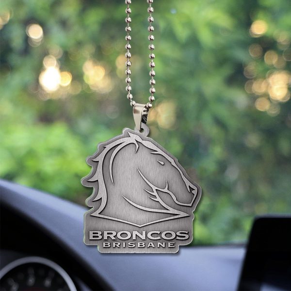 Brisbane Broncos Custom Shape 2-sided Acrylic Car Ornament - TANTN 4942