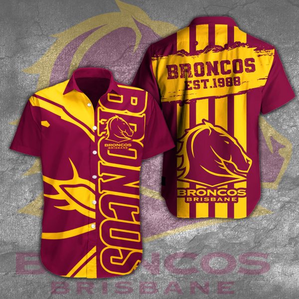 Brisbane Broncos Short Sleeve Dress Shirt - VANDH 2584
