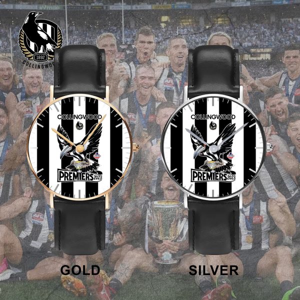 Collingwood FC Black Stitched Leather Watch - TANTN 5039