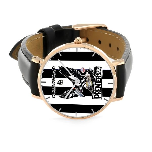 Collingwood FC Black Stitched Leather Watch - TANTN 5039