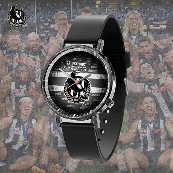 Collingwood FC Black Leather Watch - TANTN 4766
