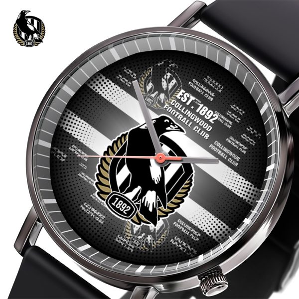 Collingwood FC Black Leather Watch - TANTN 4766