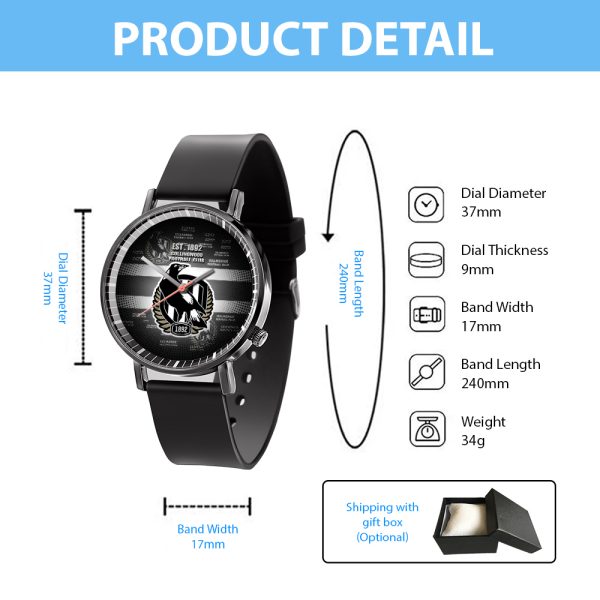 Collingwood FC Black Leather Watch - TANTN 4766