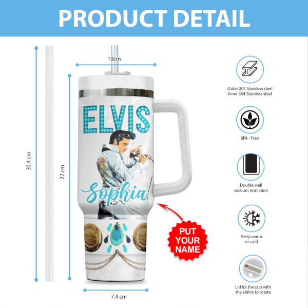 Personalized Elvis Presley 40oz Stanley Tumbler - VANDH 2608