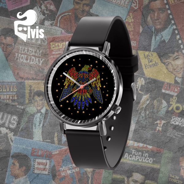 Elvis Presley Black Leather Watch - TANTN 4770