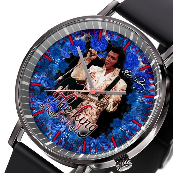 Elvis Presley Black Leather Watch - HOATT 4484