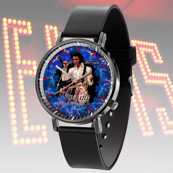 Elvis Presley Black Leather Watch - HOATT 4484