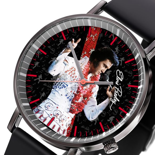 Elvis Presley Black Leather Watch - HOATT 4485
