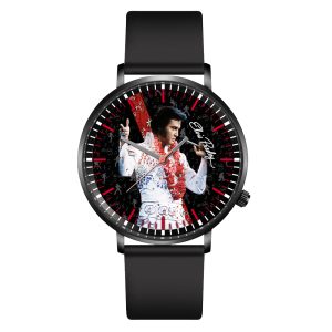 Elvis Presley Black Leather Watch - HOATT 4485