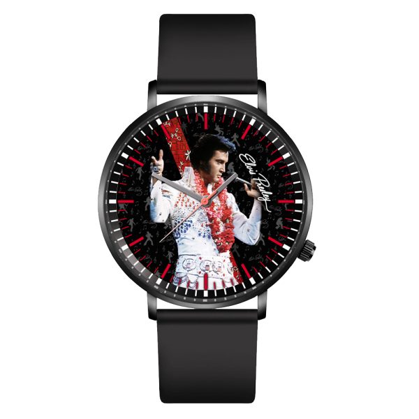 Elvis Presley Black Leather Watch - HOATT 4485